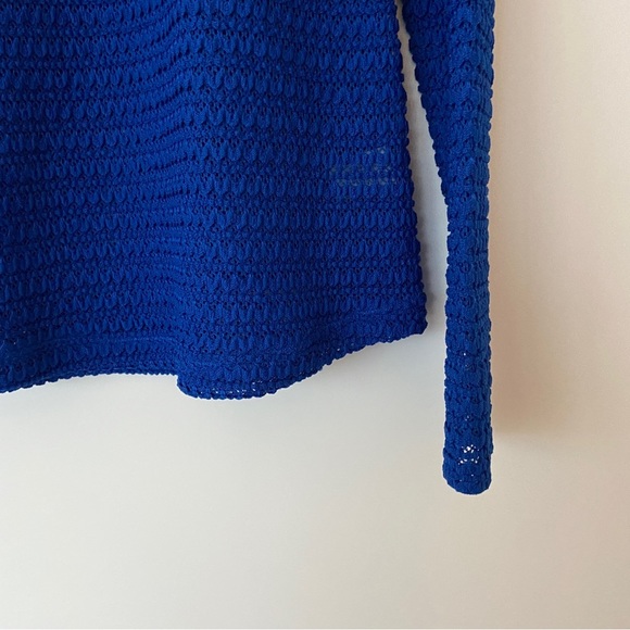 NORTHERN REFLECTIONS ROYAL BLUE LACE LONG SLEEVED TOP, MEDIUM - Picture 8 of 13